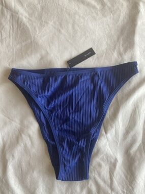 Blush Lingerie Navy Ribbed Bikini Underwear; NWT, Size Small